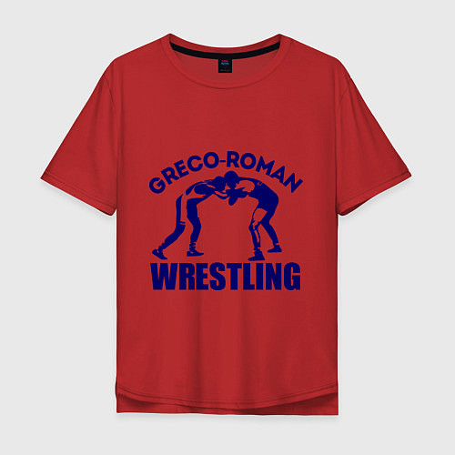Мужская футболка оверсайз Greco-roman wrestling / Красный – фото 1
