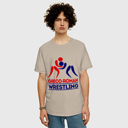 Футболка оверсайз мужская Greco-roman wrestling, цвет: миндальный — фото 2