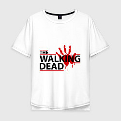 Футболка оверсайз мужская The Walking Dead, кровавый след, цвет: белый