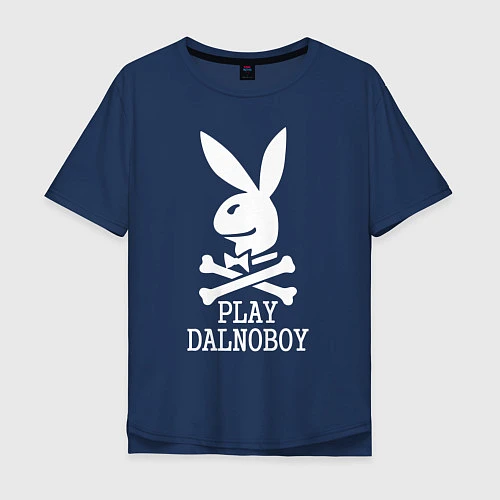 Мужская футболка оверсайз Play Dalnoboy / Тёмно-синий – фото 1