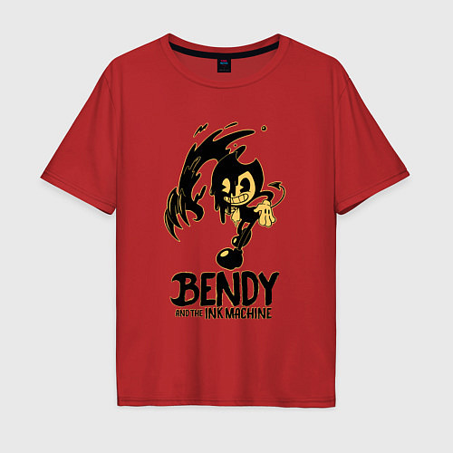 Мужская футболка оверсайз Bendy And the ink machine / Красный – фото 1