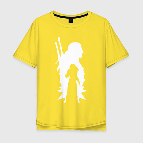 Мужская футболка оверсайз Силуэт Ведьмака / Желтый – фото 1
