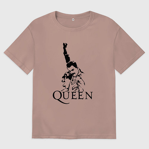 Мужская футболка оверсайз Queen: Rock You / Пыльно-розовый – фото 1