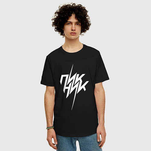 Мужская футболка оверсайз Пикник / Черный – фото 3