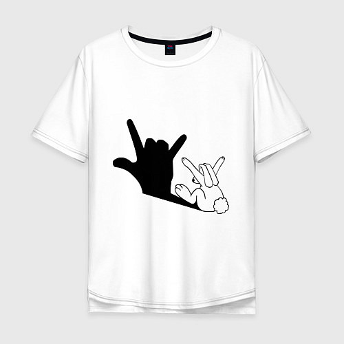 Мужская футболка оверсайз Тень зайца / Белый – фото 1