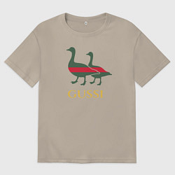 Футболка оверсайз мужская GUSSI GG, цвет: миндальный