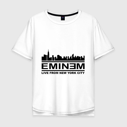 Мужская футболка оверсайз Eminem: Live from NY / Белый – фото 1