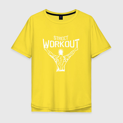 Мужская футболка оверсайз Stret WorkOut / Желтый – фото 1