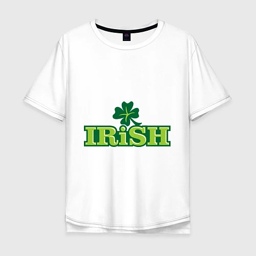 Мужская футболка оверсайз Ирландия / Белый – фото 1
