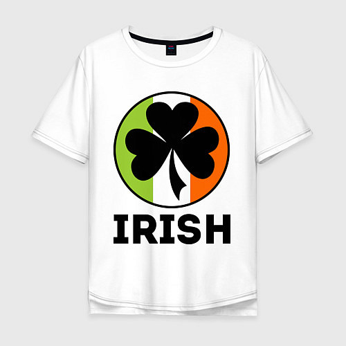 Мужская футболка оверсайз Irish - цвет флага / Белый – фото 1