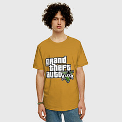 Футболка оверсайз мужская GTA Five, цвет: горчичный — фото 2