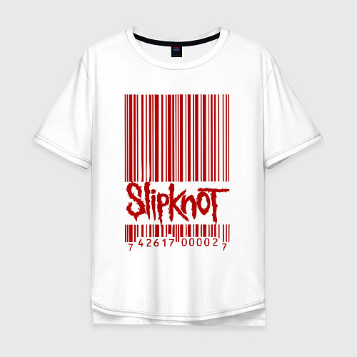 Мужская футболка оверсайз Slipknot: barcode / Белый – фото 1