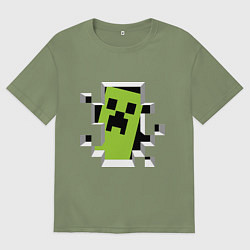 Футболка оверсайз мужская Crash Minecraft, цвет: авокадо