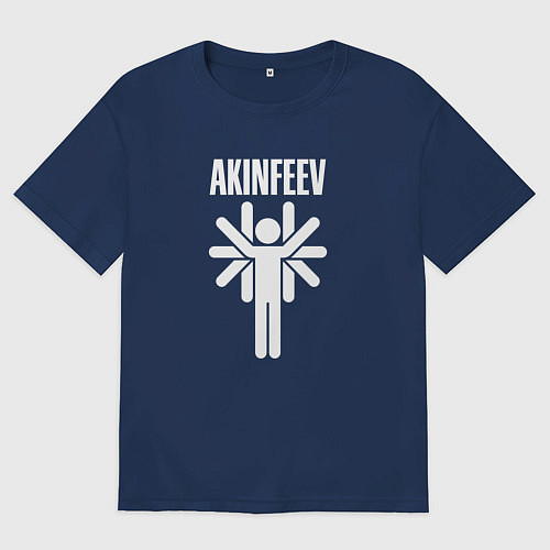 Мужская футболка оверсайз Akinfeev Man / Тёмно-синий – фото 1