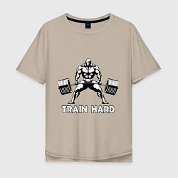 Мужская футболка оверсайз Train hard тренируйся усердно