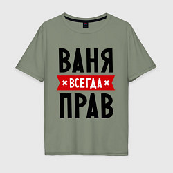 Футболка оверсайз мужская Ваня всегда прав, цвет: авокадо