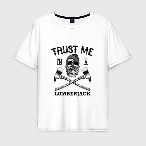 Мужская футболка оверсайз Trust me: Lumerjack / Белый – фото 1