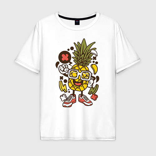 Мужская футболка оверсайз Летний ананас / Белый – фото 1