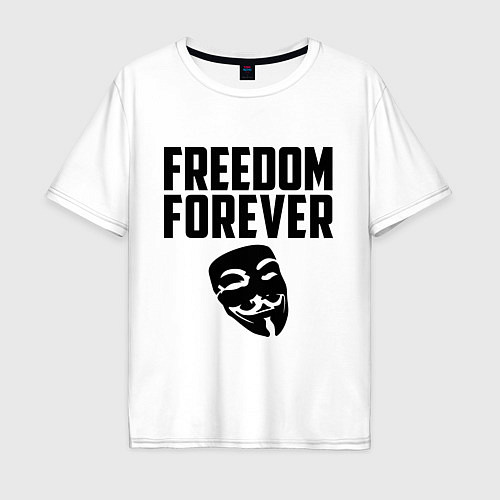 Мужская футболка оверсайз Freedom forever / Белый – фото 1