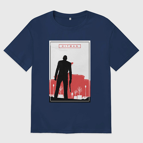 Мужская футболка оверсайз Hitman: City Killer / Тёмно-синий – фото 1
