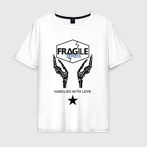 Мужская футболка оверсайз Fragile Express / Белый – фото 1