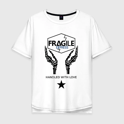 Мужская футболка оверсайз Fragile Express / Белый – фото 1