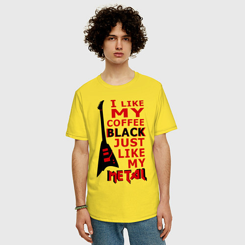 Мужская футболка оверсайз Mindless Self Indulgence - Coffee black / Желтый – фото 3