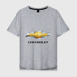 Футболка оверсайз мужская Chevrolet логотип, цвет: меланж