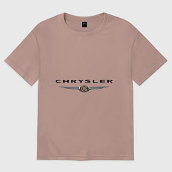 Футболка оверсайз мужская Chrysler logo, цвет: пыльно-розовый