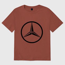 Футболка оверсайз мужская Mercedes-Benz logo, цвет: кирпичный