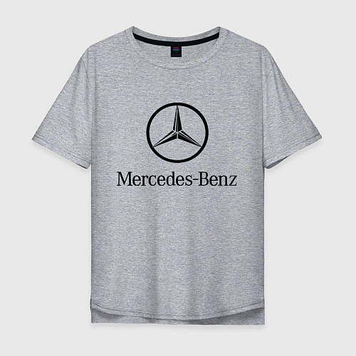 Мужская футболка оверсайз Logo Mercedes-Benz / Меланж – фото 1