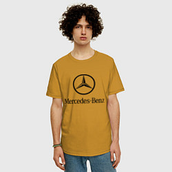 Футболка оверсайз мужская Logo Mercedes-Benz, цвет: горчичный — фото 2