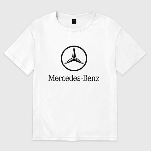 Мужская футболка оверсайз Logo Mercedes-Benz / Белый – фото 1