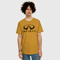 Футболка оверсайз мужская Infiniti logo, цвет: горчичный — фото 2