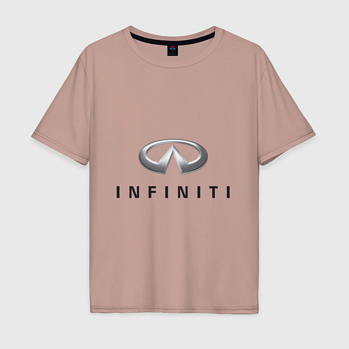 Мужская футболка оверсайз Logo Infiniti / Пыльно-розовый – фото 1