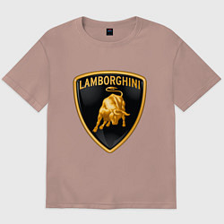 Футболка оверсайз мужская Lamborghini logo, цвет: пыльно-розовый