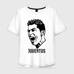 Футболка оверсайз мужская Juve Ronaldo, цвет: белый