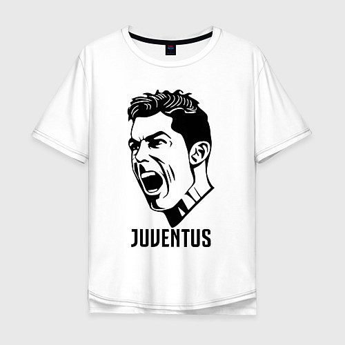 Мужская футболка оверсайз Juve Ronaldo / Белый – фото 1