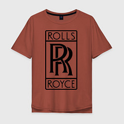 Футболка оверсайз мужская Rolls-Royce logo, цвет: кирпичный
