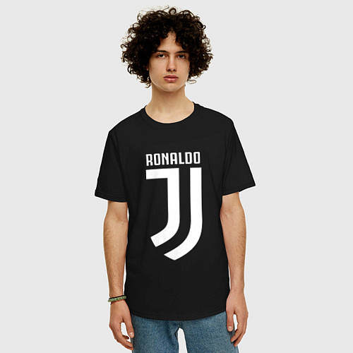 Мужская футболка оверсайз Ronaldo CR7 / Черный – фото 3
