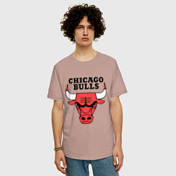 Футболка оверсайз мужская Chicago Bulls, цвет: пыльно-розовый — фото 2