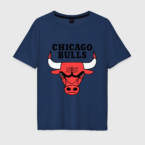 Мужская футболка оверсайз Chicago Bulls / Тёмно-синий – фото 1