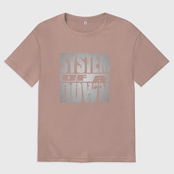 Футболка оверсайз мужская System of a Down, цвет: пыльно-розовый
