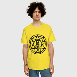 Футболка оверсайз мужская Slipknot Pentagram, цвет: желтый — фото 2