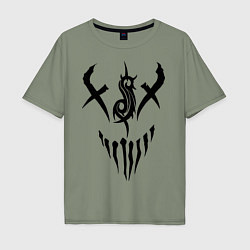 Футболка оверсайз мужская Slipknot Demon, цвет: авокадо