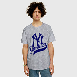 Футболка оверсайз мужская NY - Yankees, цвет: меланж — фото 2