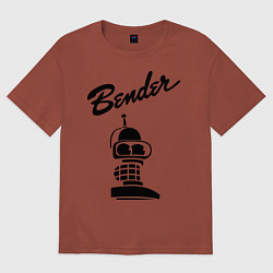 Футболка оверсайз мужская Bender monochrome, цвет: кирпичный