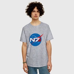 Футболка оверсайз мужская NASA N7, цвет: меланж — фото 2