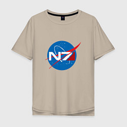 Футболка оверсайз мужская NASA N7, цвет: миндальный