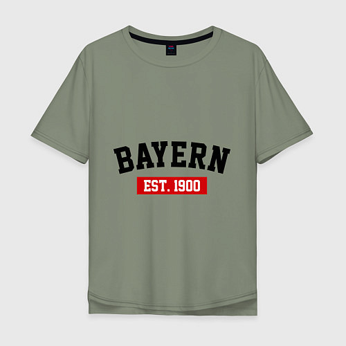 Мужская футболка оверсайз FC Bayern Est. 1900 / Авокадо – фото 1